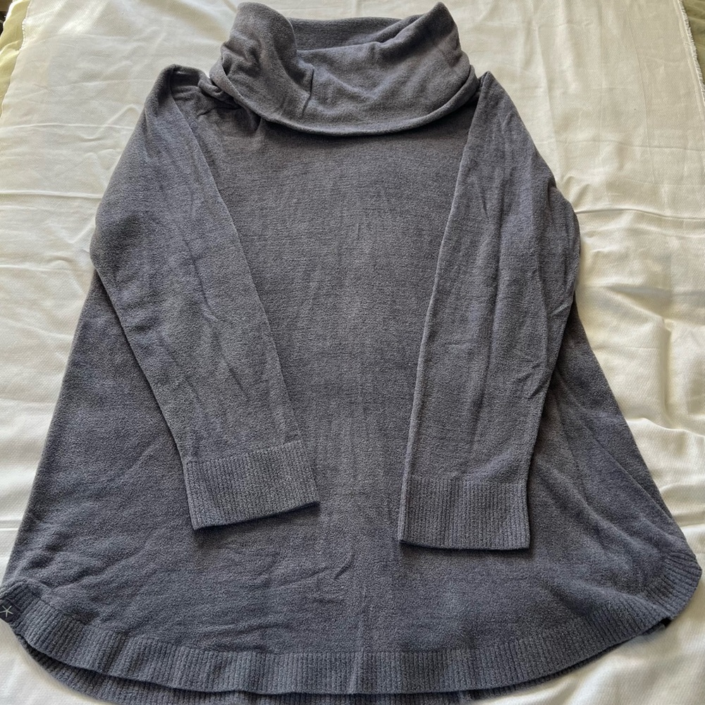 Barefoot Dreams Cozy Chic Ultra‎ Lite Cowl Neck Sweater Purple Pullover 1X